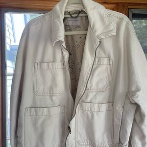 Banana Republic Cream Lightweight Shirt Jacket
